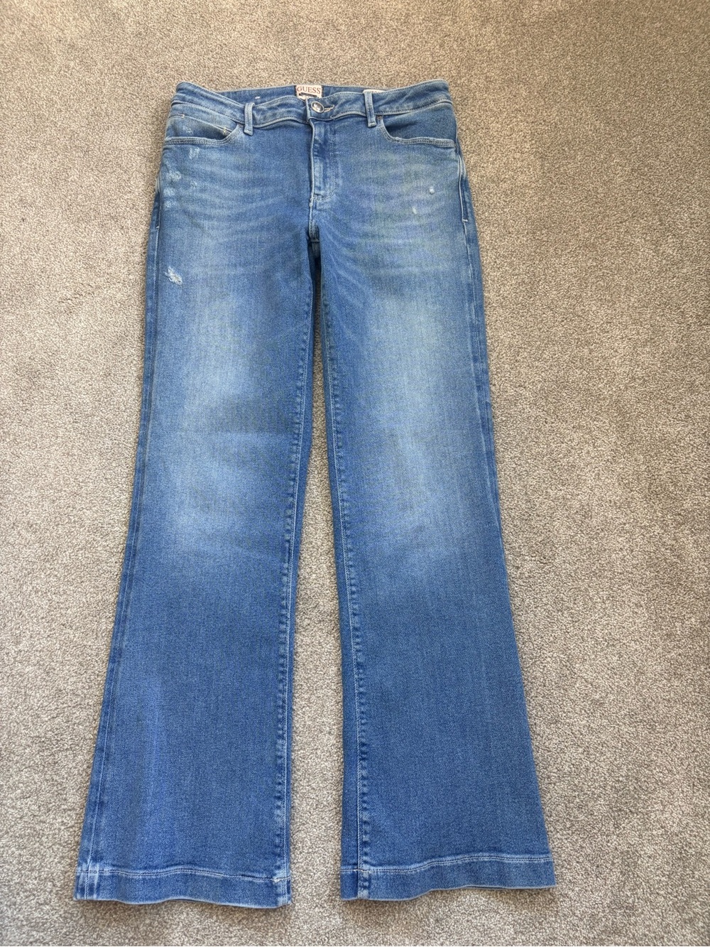 Guess Medium Blue Wide-Leg Mid Sexy Boot Jenas